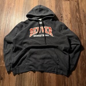New Balance‎ Denver Basketball Hoodie Mens Size L Gray Red Spell Out